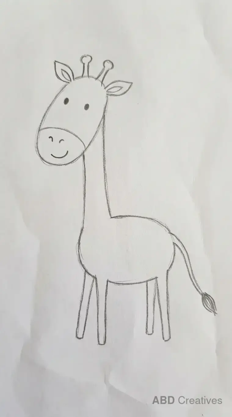 Standing Giraffe Side View