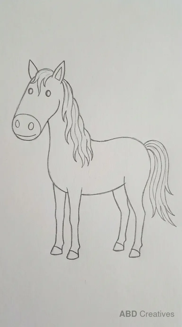 Simple Standing Horse Outline
