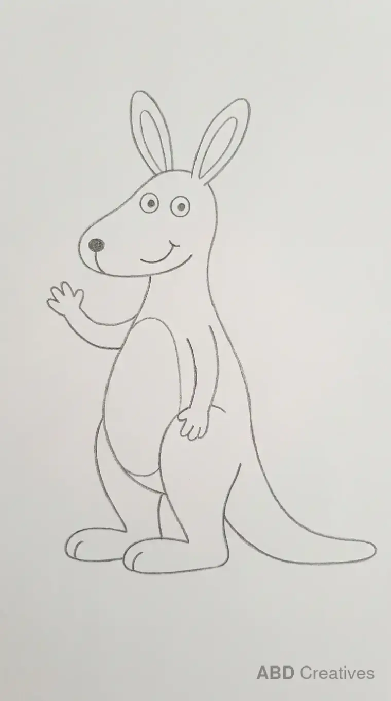 Kangaroo Standing and Waving