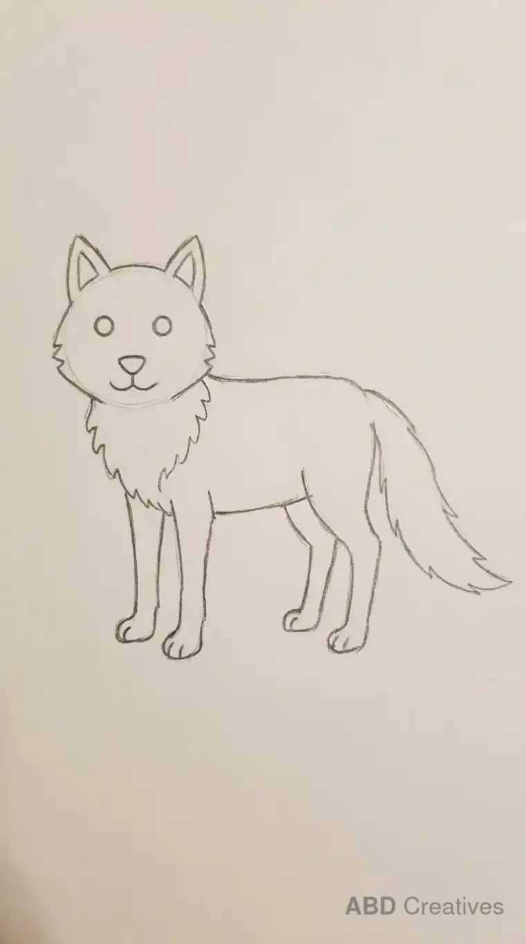 Simple Standing Wolf
