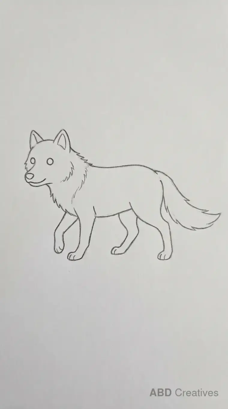 Walking Wolf Outline