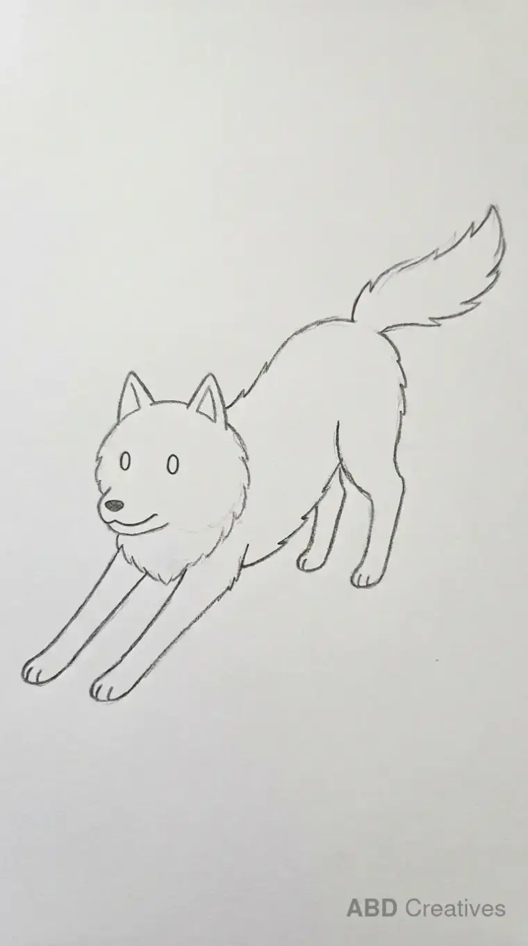 Pouncing Wolf Outline