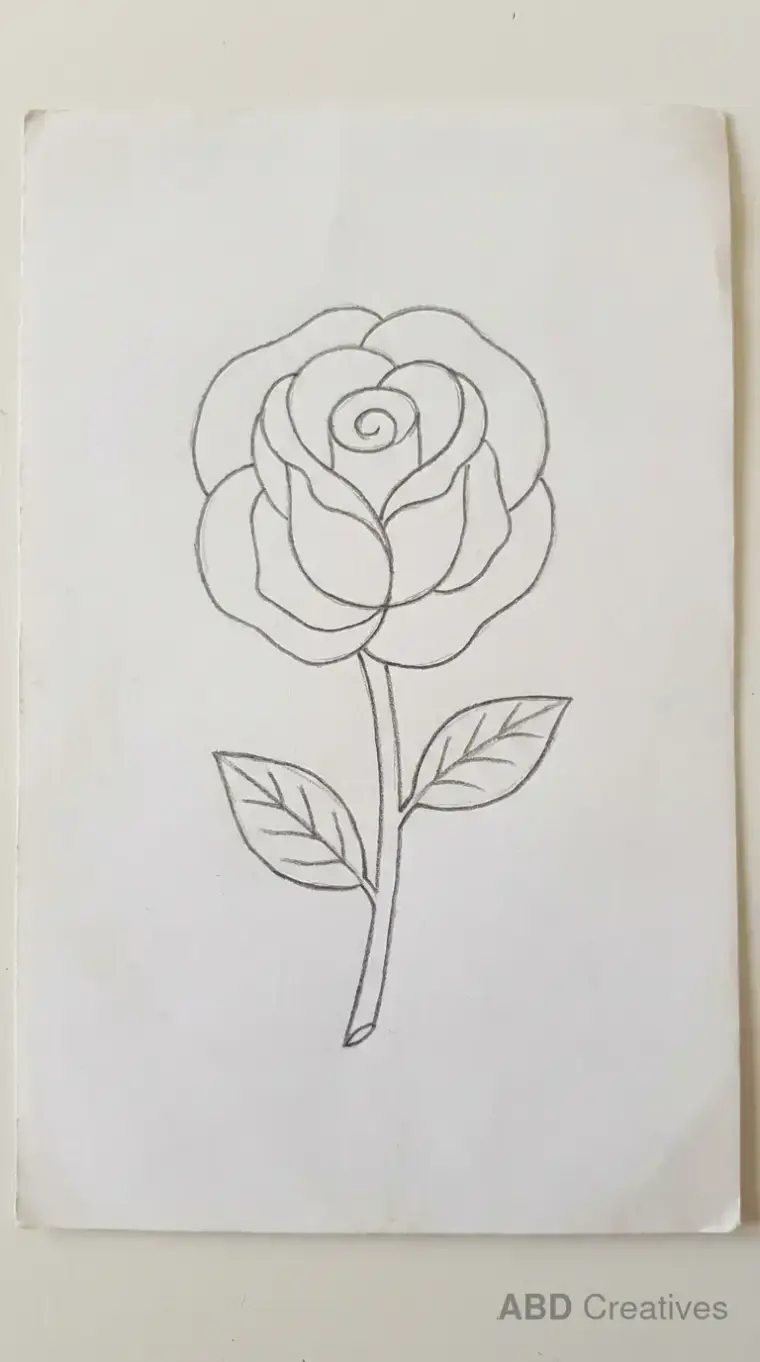 Rose with Two Leaves
