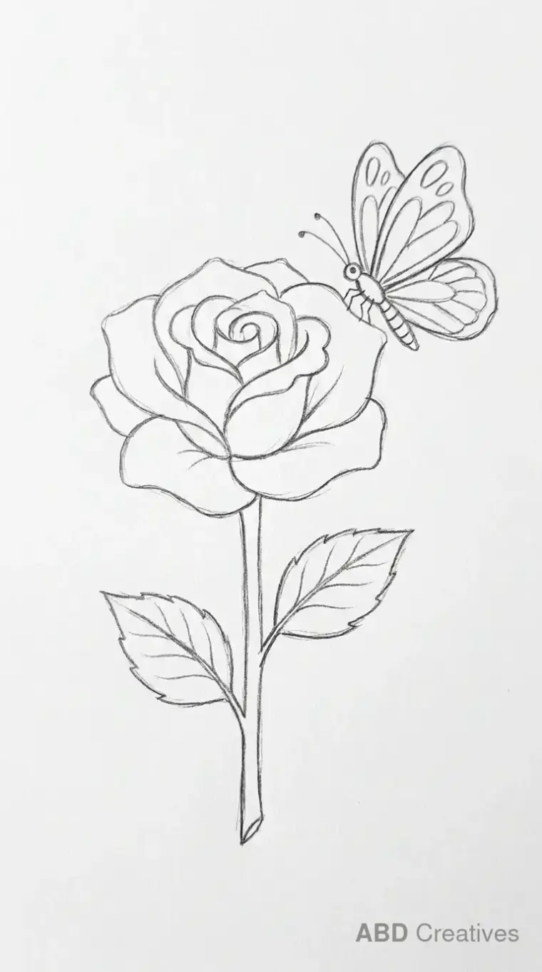Rose with a Butterfly