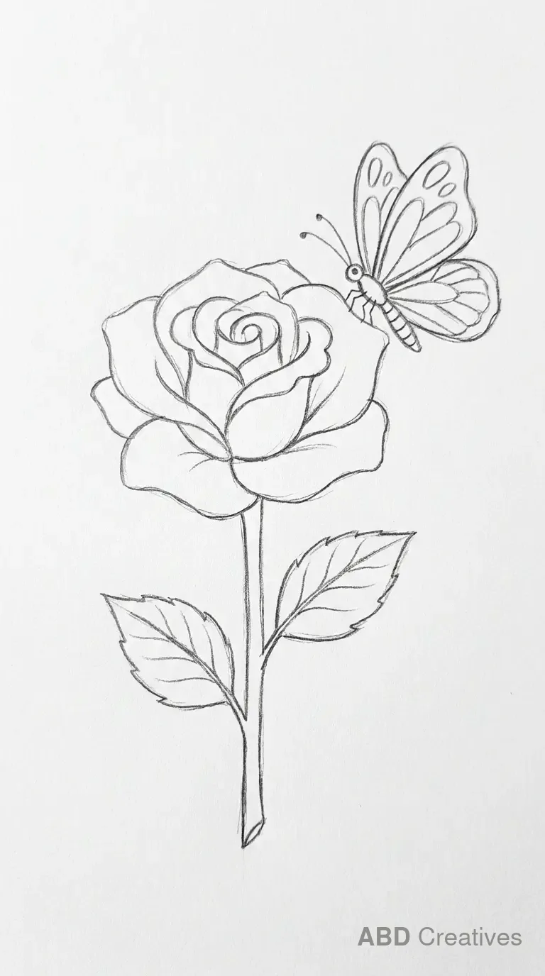 Rose with a Butterfly