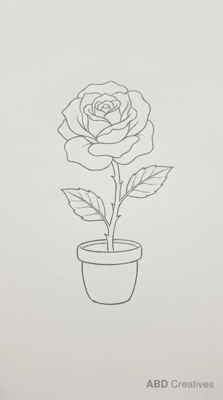 Rose in a Small Pot