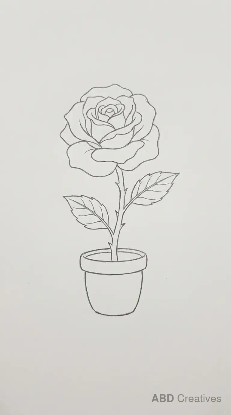 Rose in a Small Pot