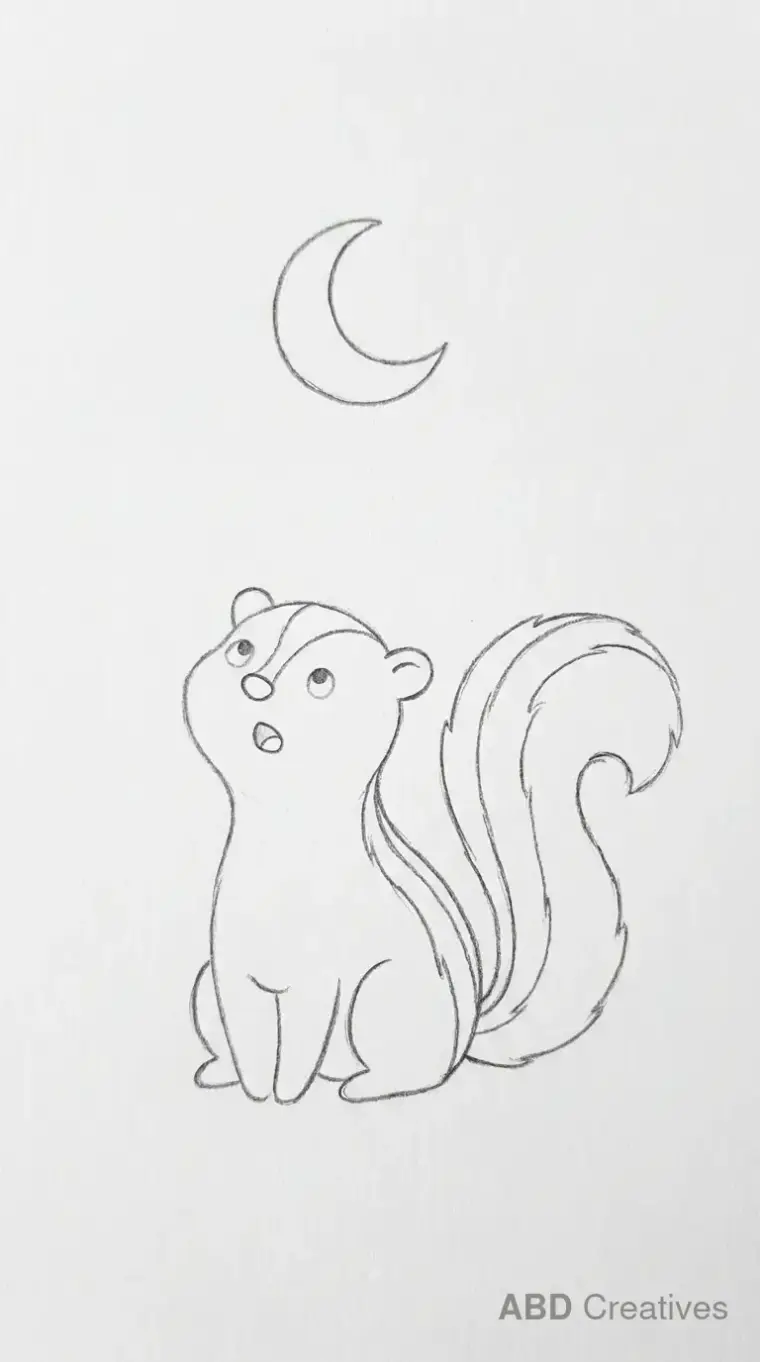 Skunk Looking at the Moon