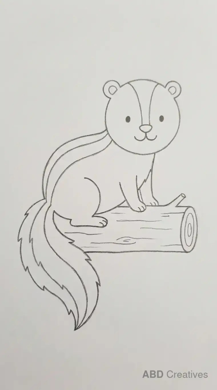 Skunk Sitting on a Log
