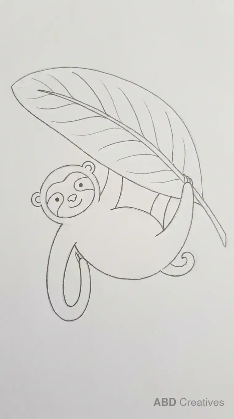 Sloth Hanging From a Leaf