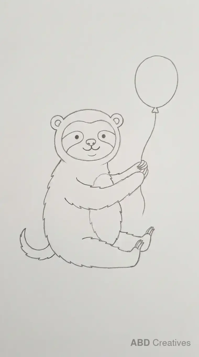Sloth Sitting With a Balloon