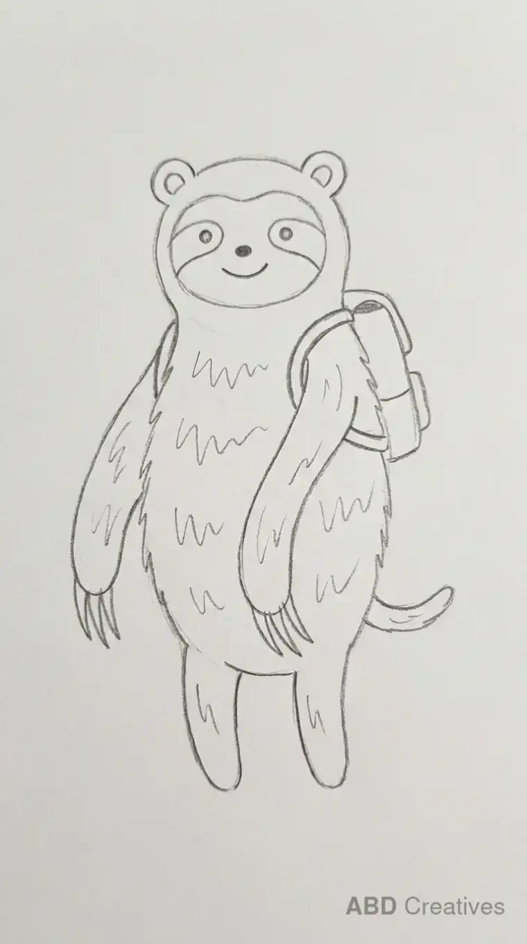 Sloth Standing With a Backpack