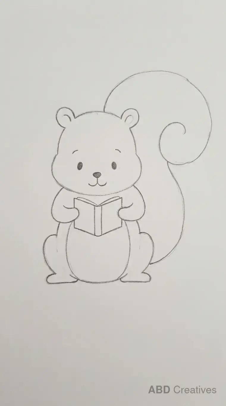 Squirrel Reading a Book