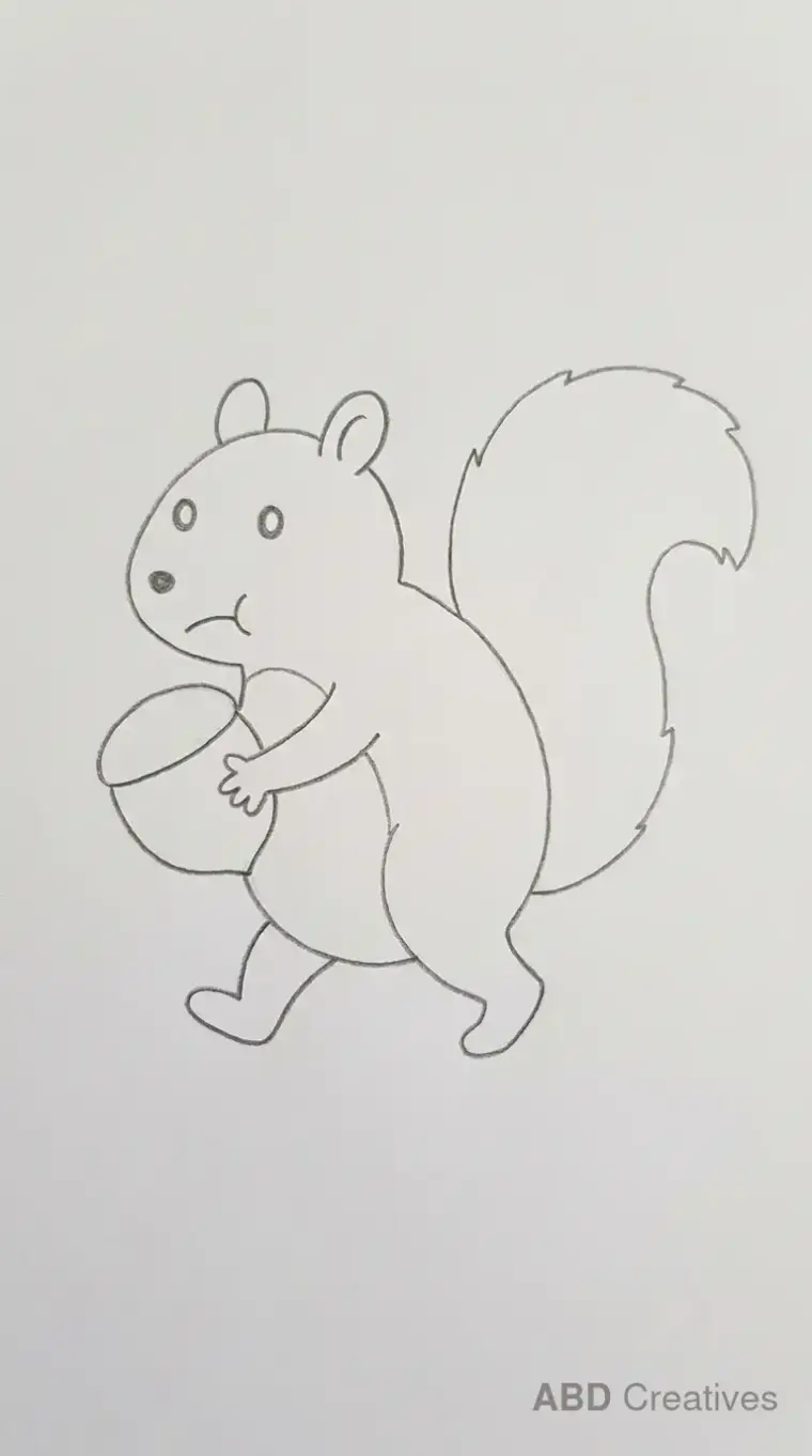 Squirrel Walking with a Nut