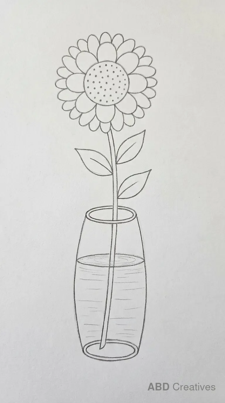 Sunflower in a Glass Vase