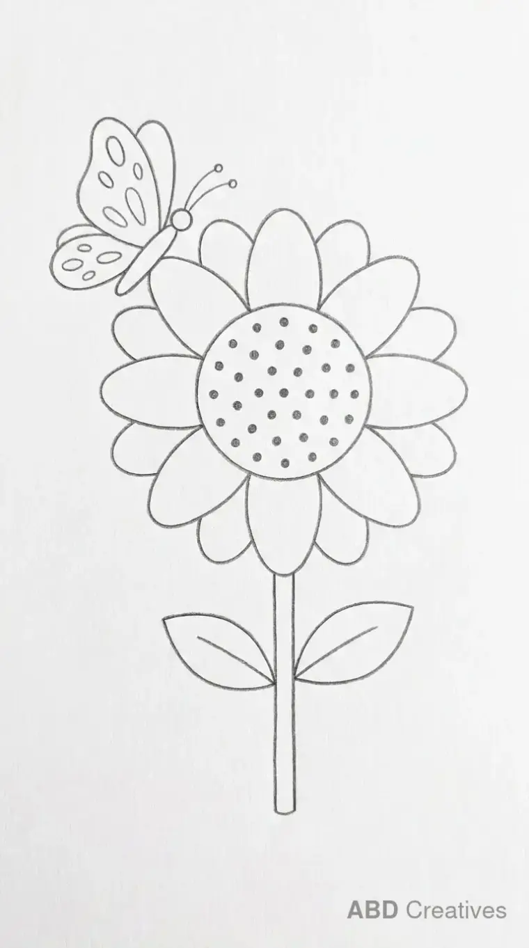 Sunflower with a Butterfly