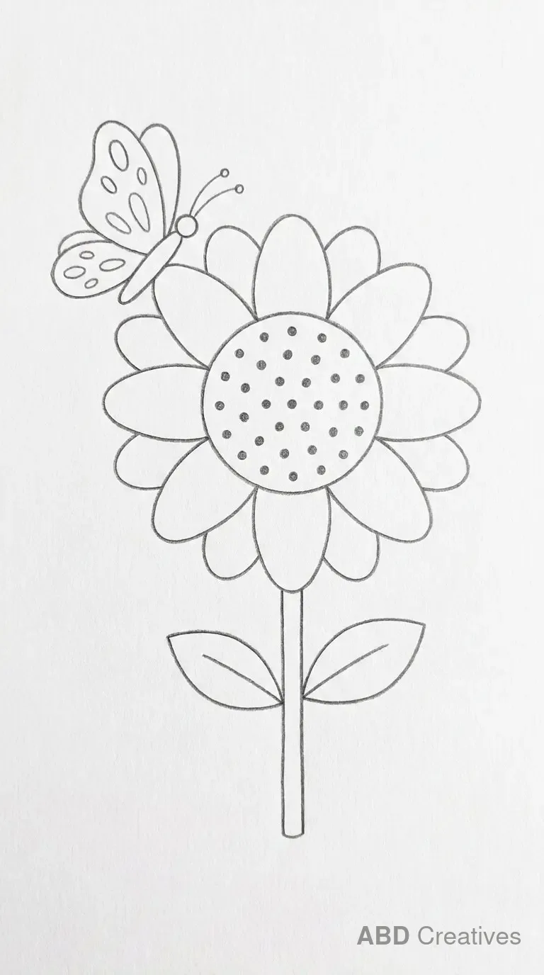 Sunflower with a Butterfly