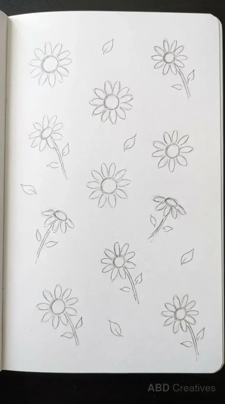 Scattered Small Sunflowers Page