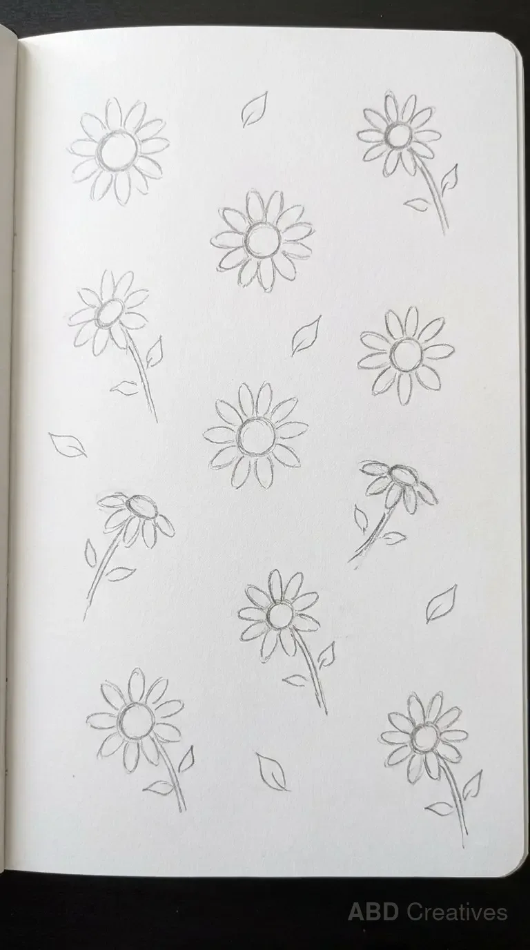 Scattered Small Sunflowers Page