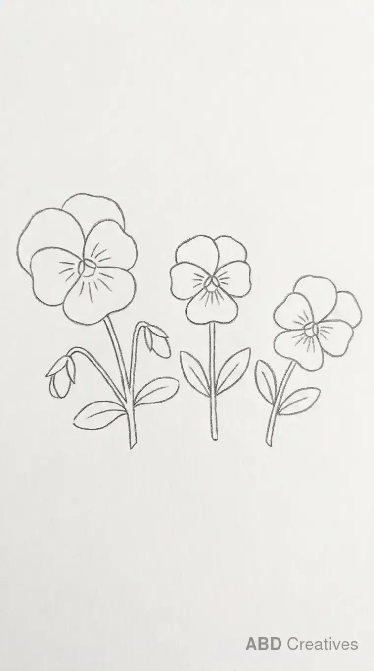 Three Pansies in a Row