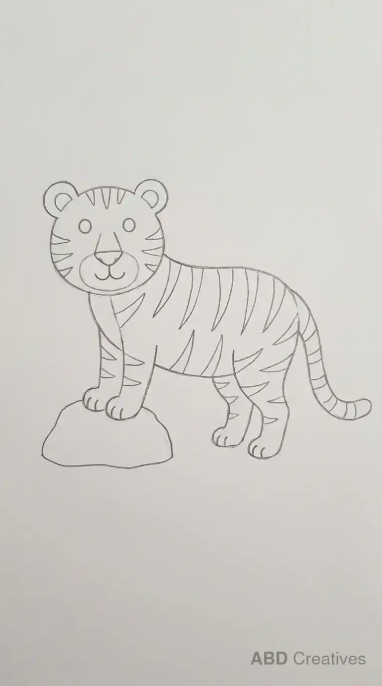 Tiger Climbing on a Rock