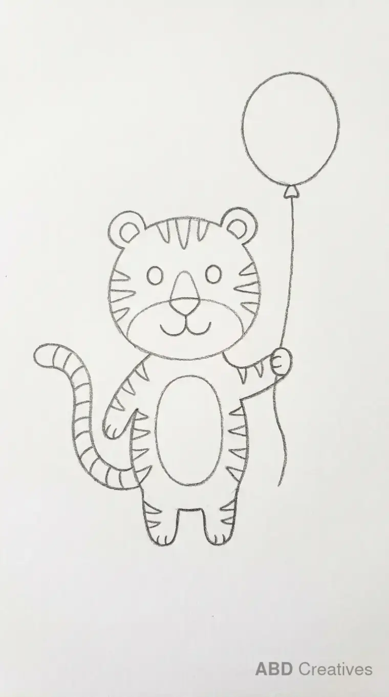 Tiger Holding a Balloon