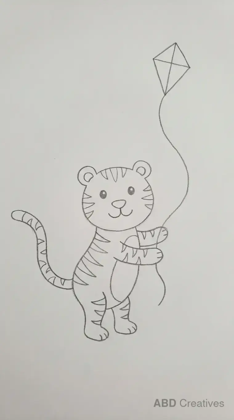 Tiger Holding a Kite String
