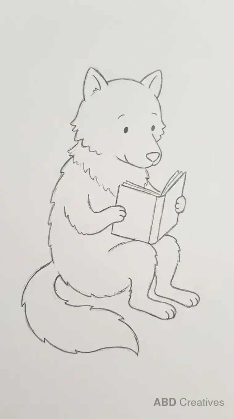 Wolf Reading a Book