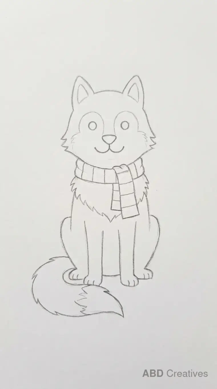 Wolf Wearing a Scarf