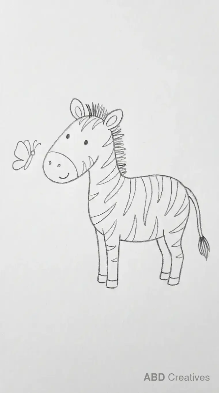 Zebra Spotting a Butterfly