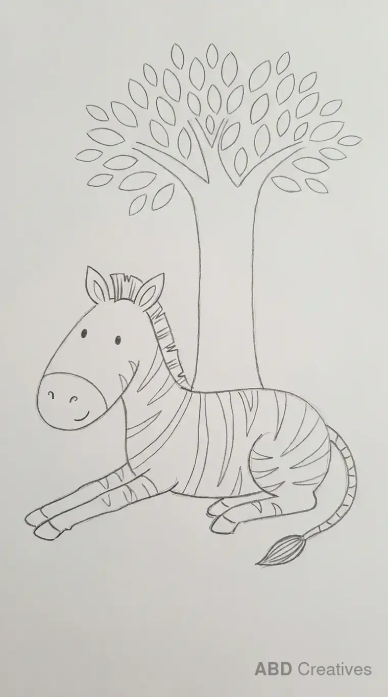 Zebra Resting Under a Tree