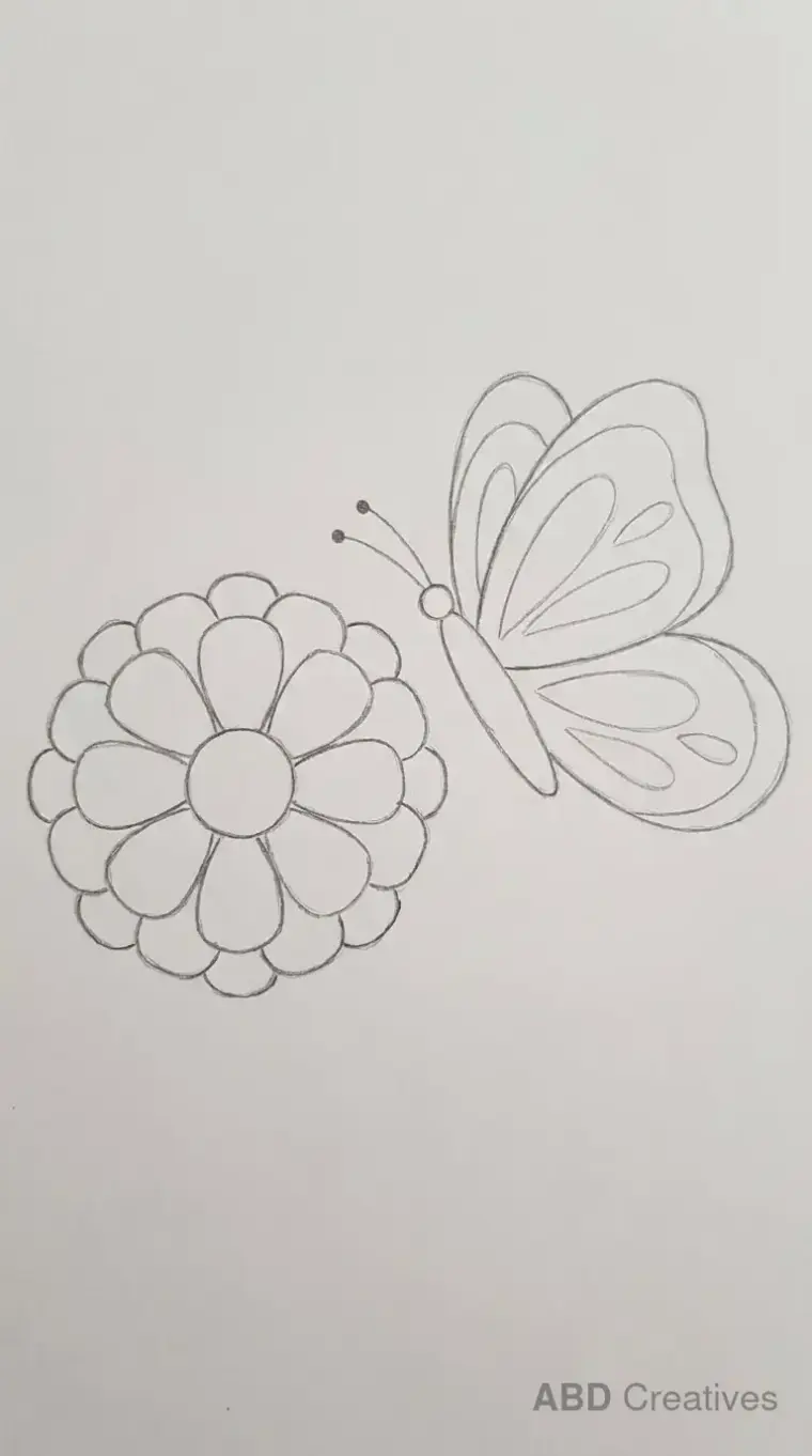 Zinnia Flower with a Butterfly