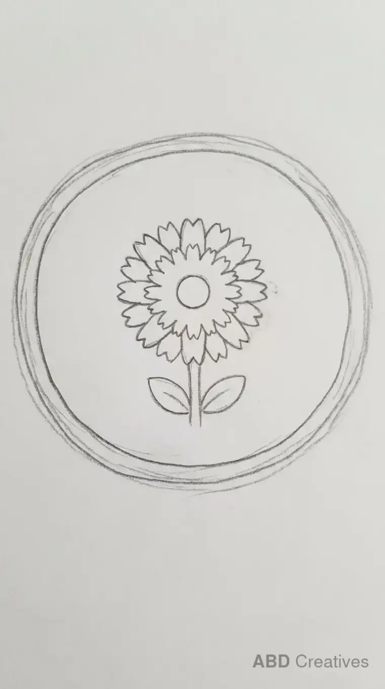 Zinnia Inside a Circle Frame