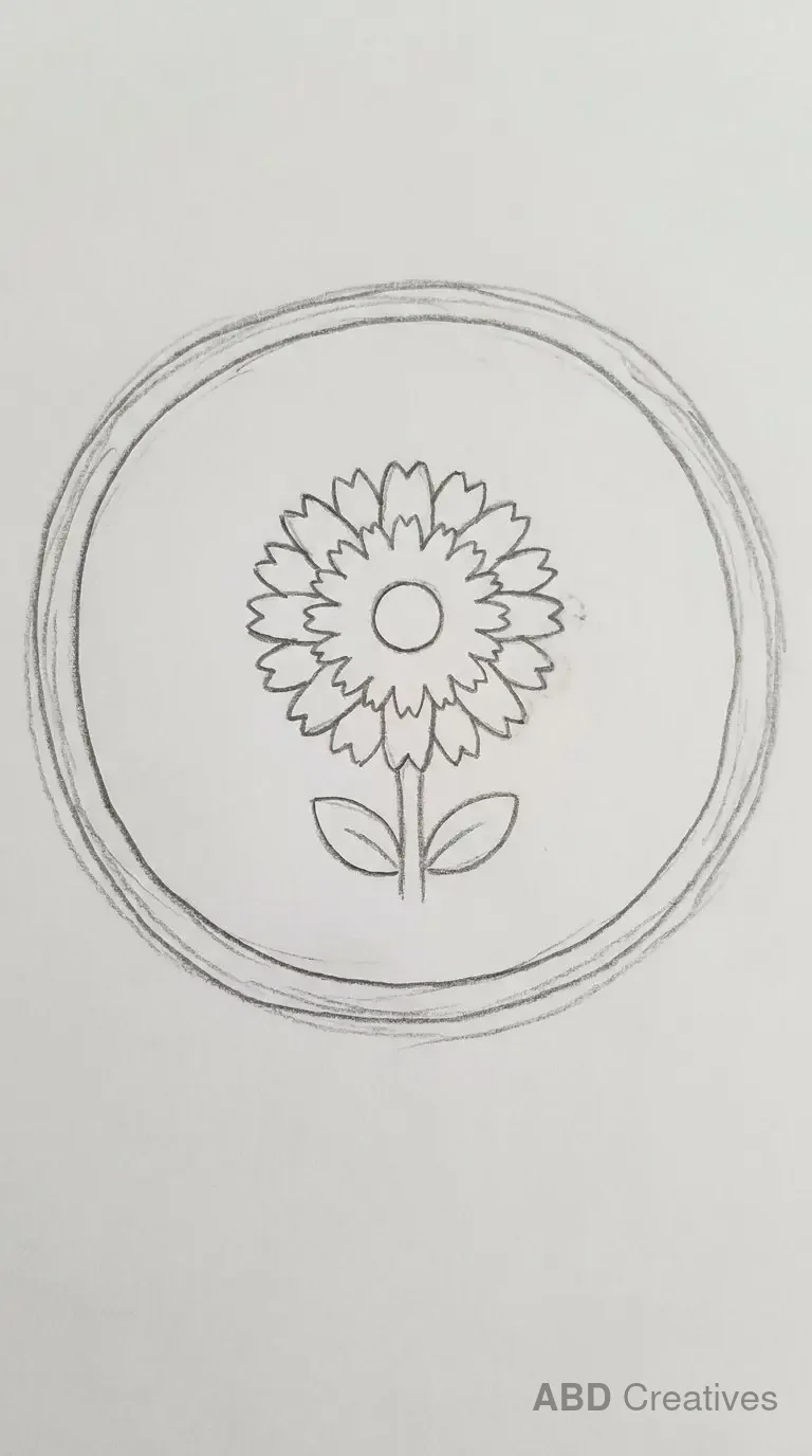 Zinnia Inside a Circle Frame