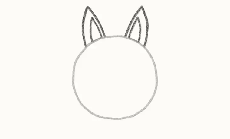 How to Draw a Cartoon Bat, step 2: add the pointy ears