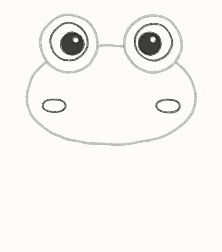 How to Draw a Cartoon Frog, step 3: draw the eyes