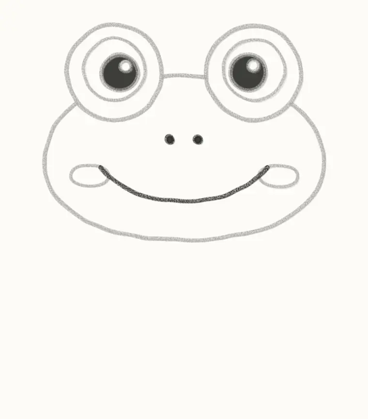 How to Draw a Cartoon Frog, step 4: draw the smile