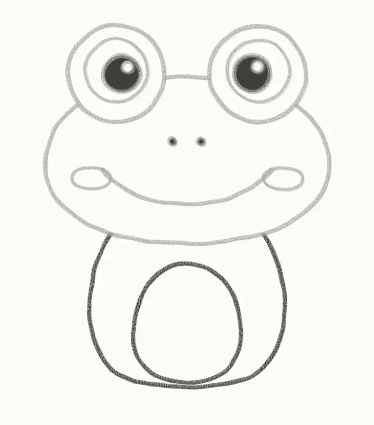 How to Draw a Cartoon Frog, step 5: draw the body