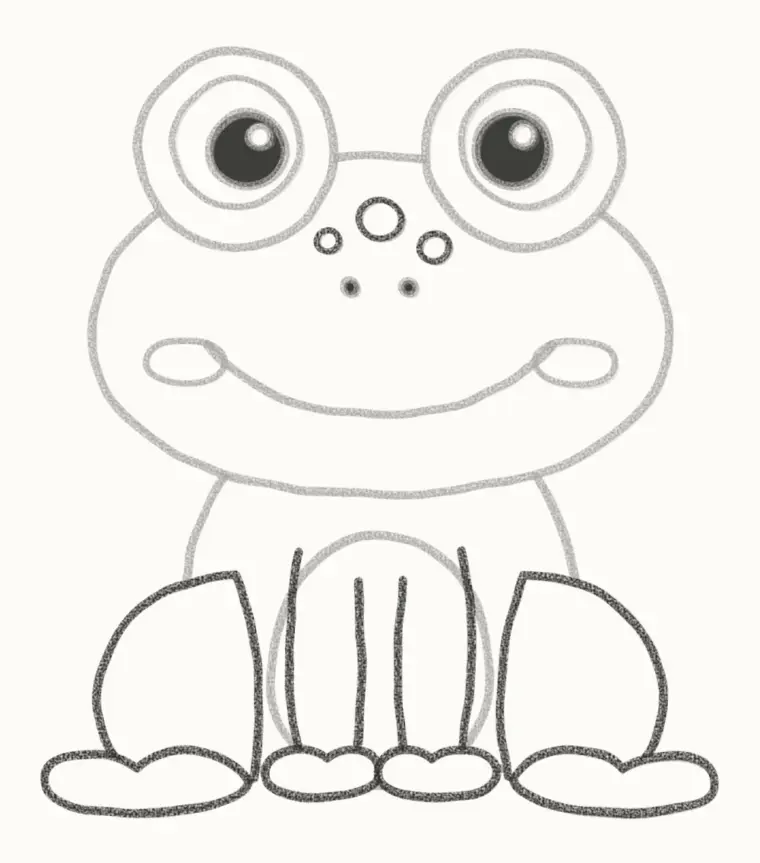 How to Draw a Cartoon Frog, step 6: add the legs and spots