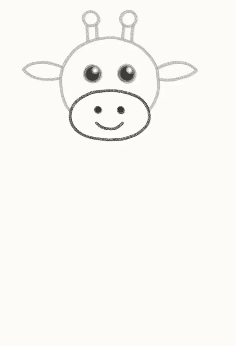 How to Draw a Cartoon Giraffe, step 4: draw the muzzle