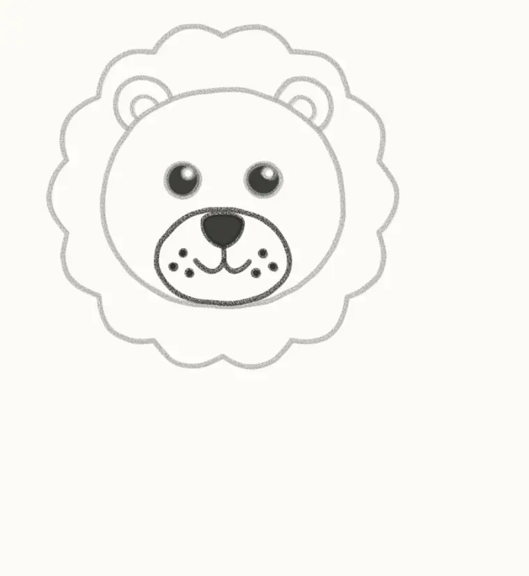 How to Draw a Cartoon Lion, step 4: draw the muzzle
