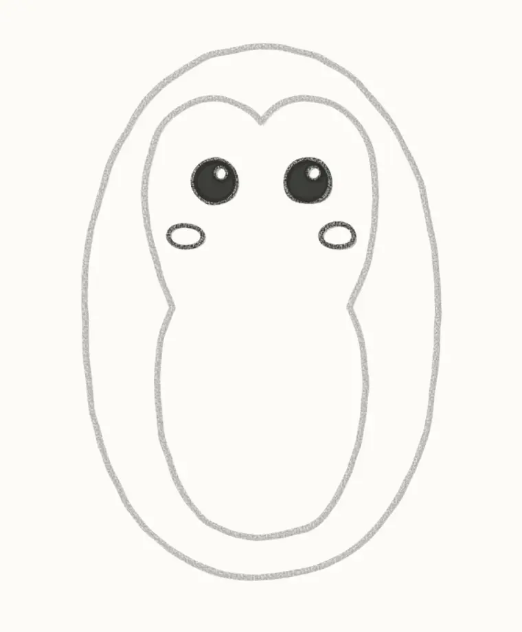 How to Draw a Cartoon Penguin, step 3: draw the eyes