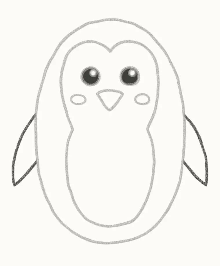 How to Draw a Cartoon Penguin, step 5: add the flippers