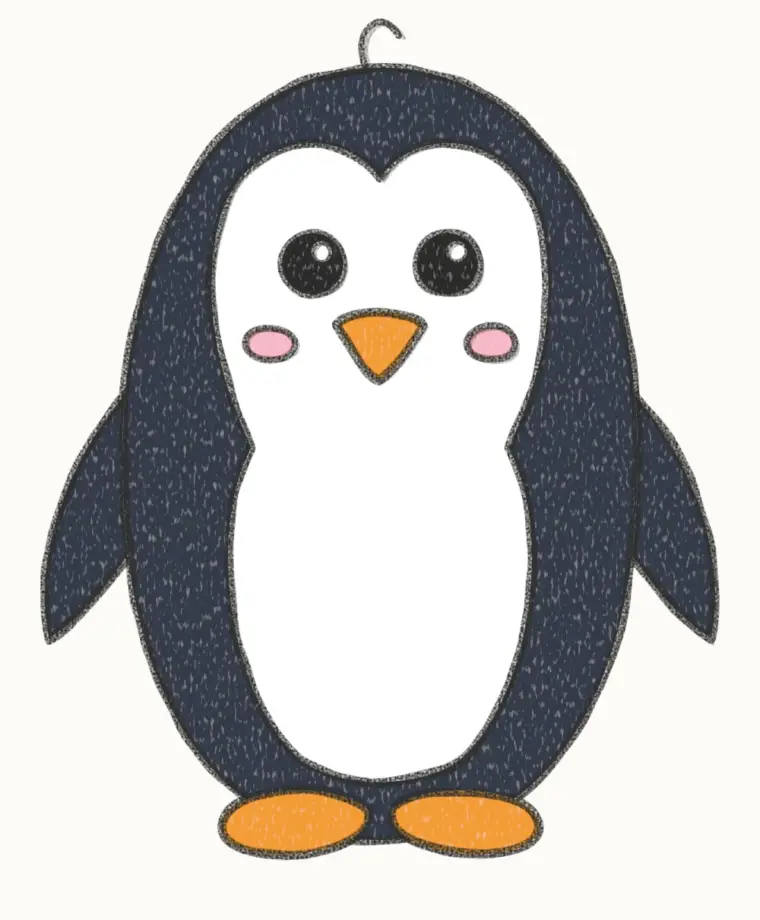 How to Draw a Cartoon Penguin, step 7: color your penguin