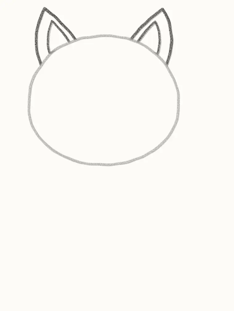 How to Draw a Cartoon Pig, step 2: add the ears