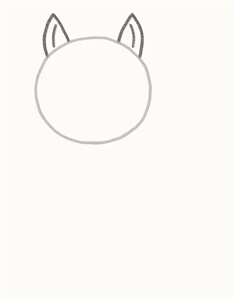 How to Draw a Cartoon Squirrel, step 2: add the pointy ears