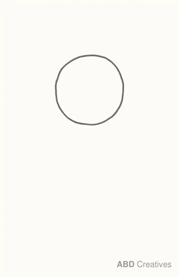 How to Draw a Cartoon Sunflower, step 1: draw the flower center