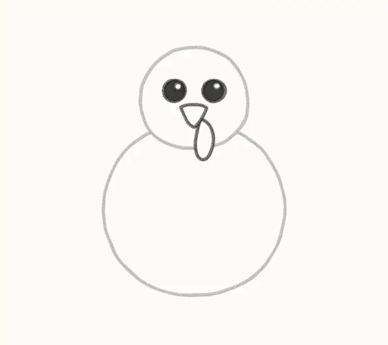 How to Draw a Cartoon Turkey, step 3: draw the face