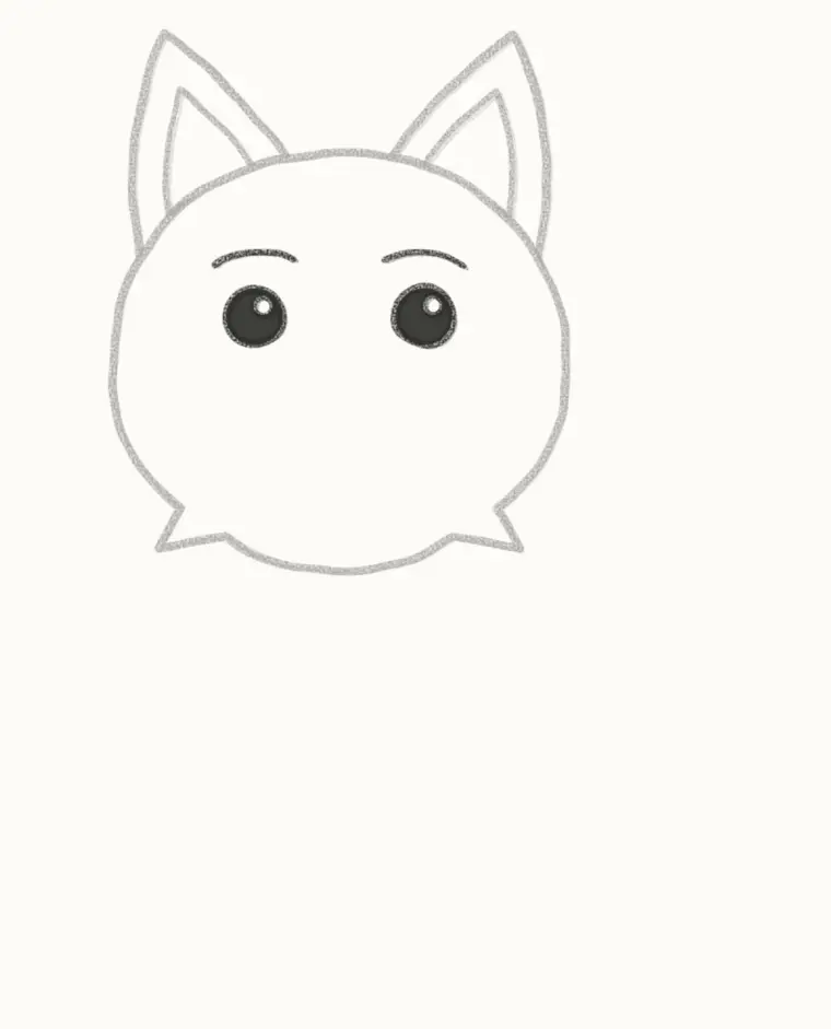 How to Draw a Cartoon Wolf, step 3: draw the eyes
