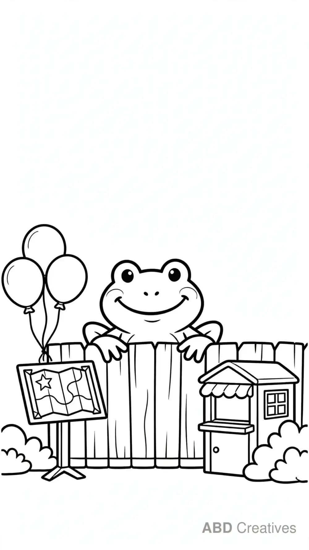Frog at the Zoo Coloring Page